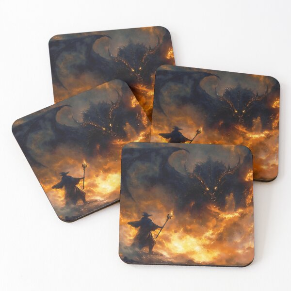 Item preview, When Titans Clash, The Wizard and the Black Dragon designed and sold by AM FineArtPrints.