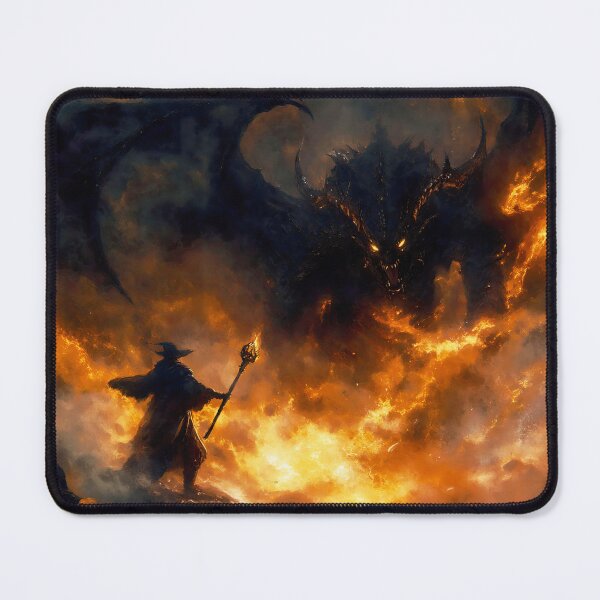 Item preview, When Titans Clash, The Wizard and the Black Dragon designed and sold by AM FineArtPrints.
