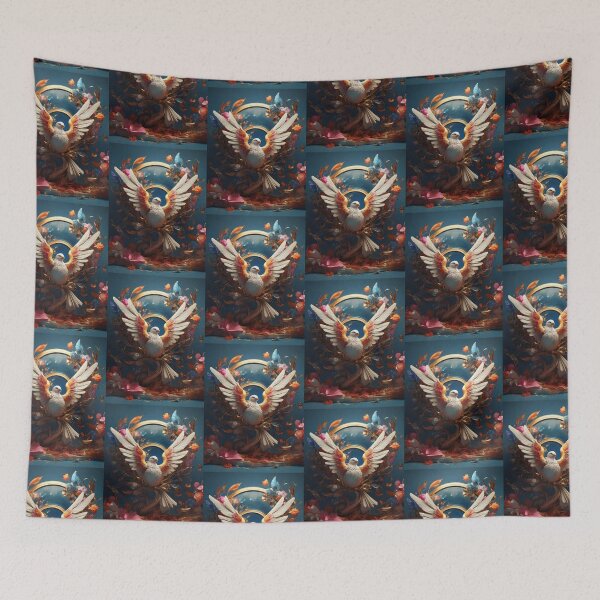 Item preview,  White dove immersed in colorful flowers. designed and sold by KilianSzmid.