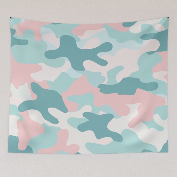 Item preview, A design of a camouflage with pastel tones- light blue, pink, and mint green. designed and sold by HEMRO.