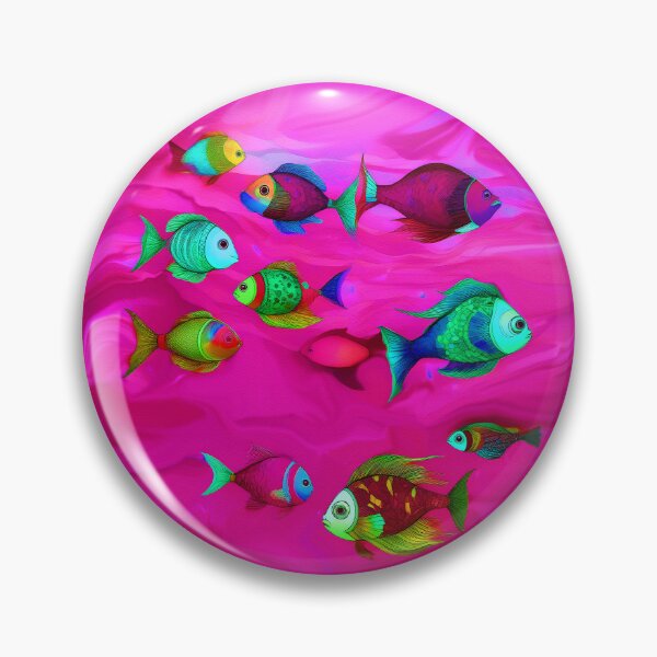 Item preview, Pink Beach Decor and Style - Boho Fish in Magenta Ocean designed and sold by Beachy.