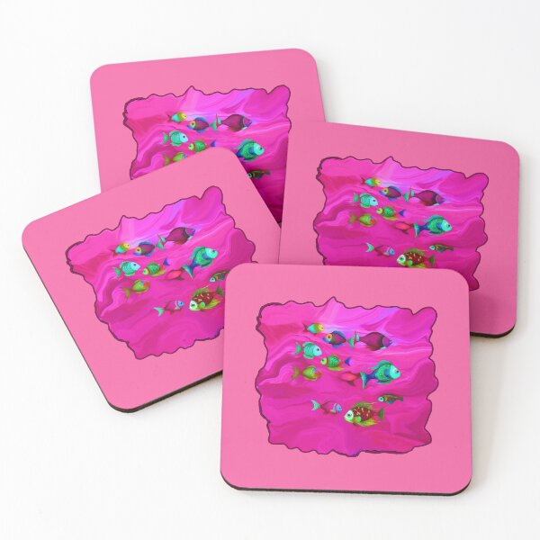 Item preview, Pink Beach Decor and Style - Boho Fish in Magenta Ocean designed and sold by Beachy.
