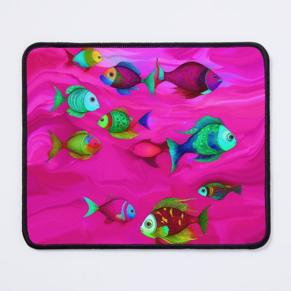 Item preview, Pink Beach Decor and Style - Boho Fish in Magenta Ocean designed and sold by Beachy.