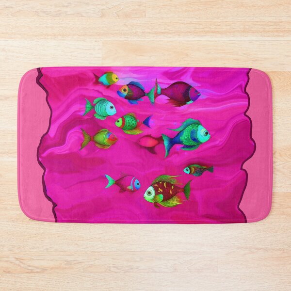 Item preview, Pink Beach Decor and Style - Boho Fish in Magenta Ocean designed and sold by Beachy.