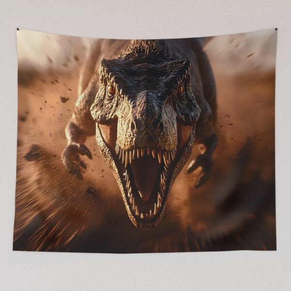 Item preview, Relentless Roar: The T-Rex in Full Pursuit designed and sold by AI-Only Creations.
