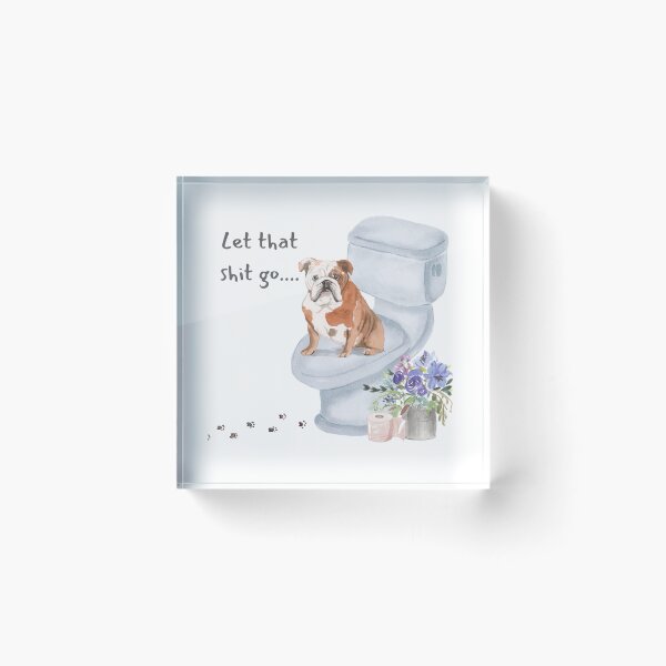 Item preview, English Bulldog on Toilet Art  designed and sold by beastieboutique.