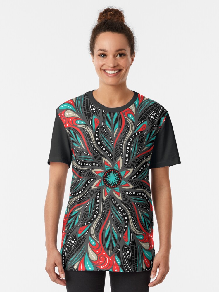 Vista alternativa de Camiseta gráfica Mandala Flowers