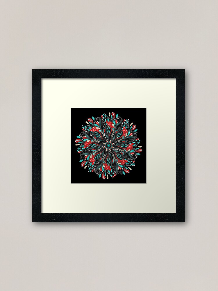 Vista alternativa de Lámina enmarcada Mandala Flowers