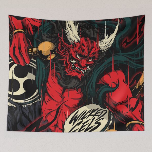 Item preview, Official Wicked Cels Raijin Thunder God Illustration designed and sold by Wicked-Anime.