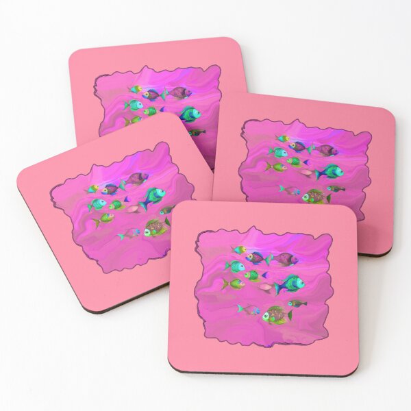 Item preview, Pink Beach Decor and Style - Boho Fish in Hot Pink Ocean designed and sold by Beachy.