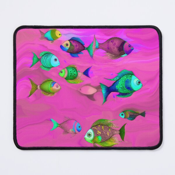 Item preview, Pink Beach Decor and Style - Boho Fish in Hot Pink Ocean designed and sold by Beachy.