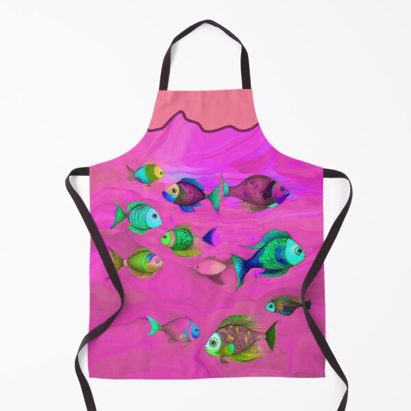 Item preview, Pink Beach Decor and Style - Boho Fish in Hot Pink Ocean designed and sold by Beachy.
