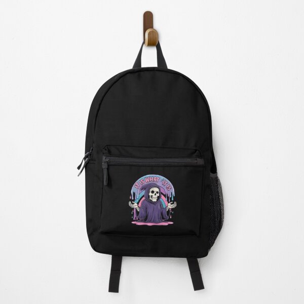 Item preview, A skull dressed as the Grim Reaper with a large inscription that reads IT IS WHAT IT IS designed and sold by MRFEZOO2030.