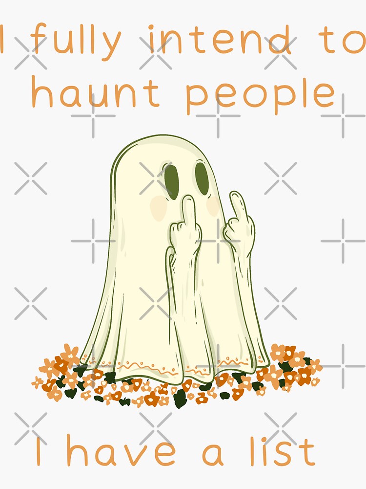 Thumbnail 3 of 3, Sticker, Cute Ghost - I’ll Be Haunting People designed and sold by jess1586.