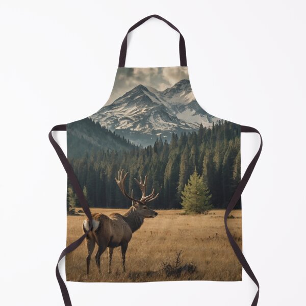 Aperçu de l'œuvre Cerfs dans les pins des montagnes : créée et vendue par PopArtFever.