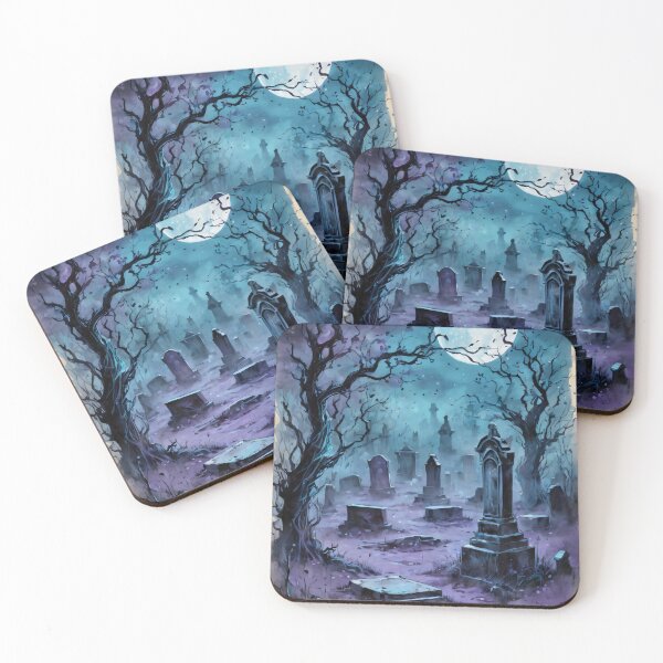 Item preview, Creepy Graveyard Ink Illustration designed and sold by ByteyCreatives.