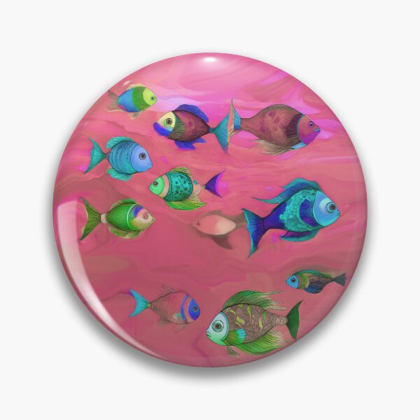 Item preview, Pink Beach Decor and Style - Boho Fish in Dark Dusty Pink Ocean designed and sold by Beachy.