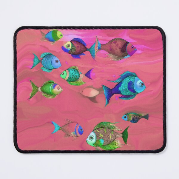 Item preview, Pink Beach Decor and Style - Boho Fish in Dark Dusty Pink Ocean designed and sold by Beachy.