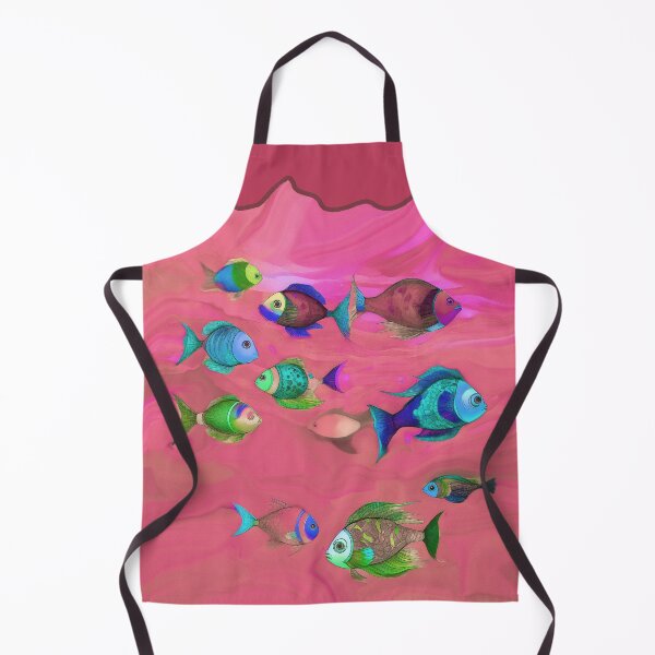 Item preview, Pink Beach Decor and Style - Boho Fish in Dark Dusty Pink Ocean designed and sold by Beachy.