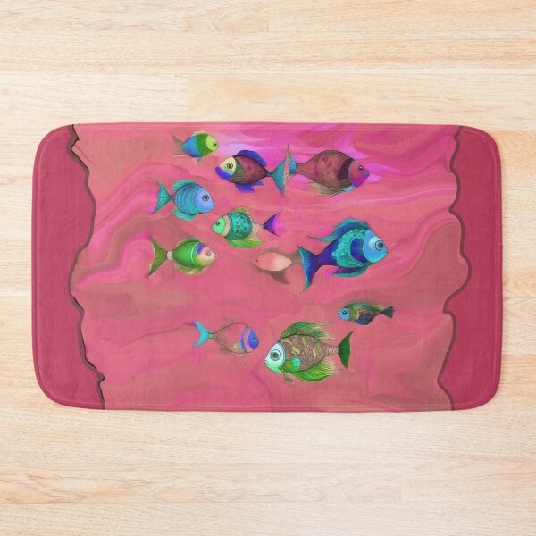 Item preview, Pink Beach Decor and Style - Boho Fish in Dark Dusty Pink Ocean designed and sold by Beachy.