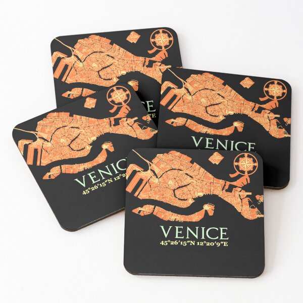 Item preview, Venice Map with Landmarks, Romantic Venice Souvenir designed and sold by DimDom.