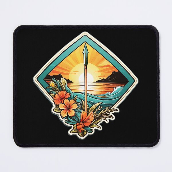 Item preview, Surf Design Spear on a Beach with Hawaii Orchids designed and sold by NautiChic.