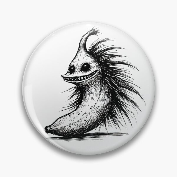 Item preview, Black and White Banana Monster - Scruffy Creature designed and sold by Blink Art Studio.