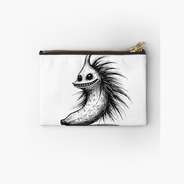 Item preview, Black and White Banana Monster - Scruffy Creature designed and sold by Blink Art Studio.