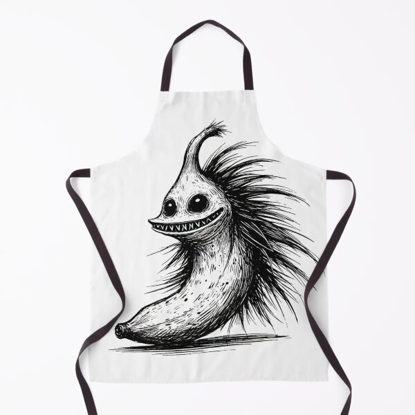 Item preview, Black and White Banana Monster - Scruffy Creature designed and sold by Blink Art Studio.