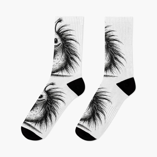 Item preview, Black and White Banana Monster - Scruffy Creature designed and sold by Blink Art Studio.