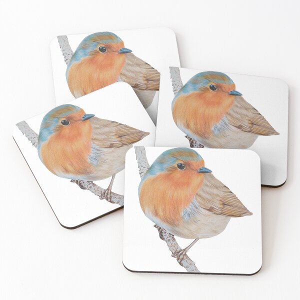 Item preview, Cute robin bird realistic drawing print designed and sold by CreativelySophG.