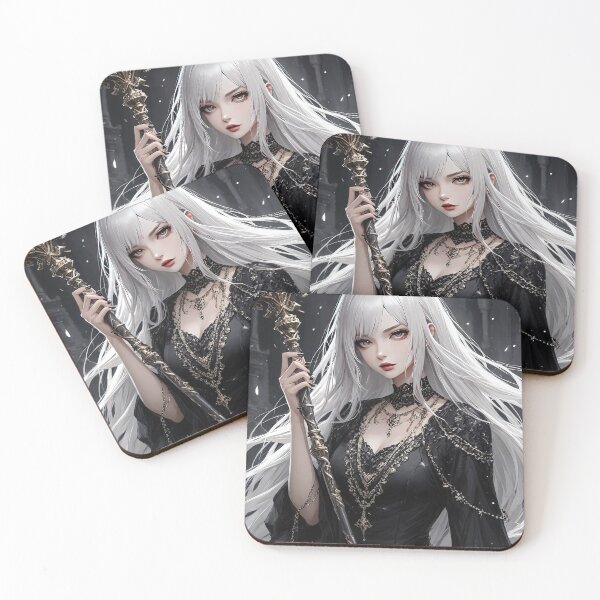 Item preview, Dark gothic vampire anime girl in black at night portrait art designed and sold by TheArtistOf2022.