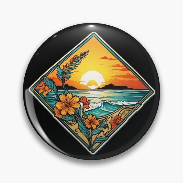Item preview, Hawaii Orchids Sunset by the Ocean Geometric Shape designed and sold by NautiChic.