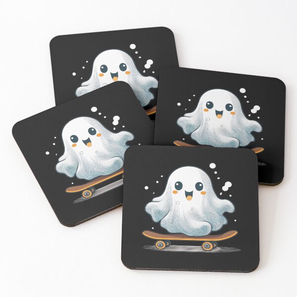 Item preview, Kawaii Ghost On A Skateboard designed and sold by 100Sunsets.