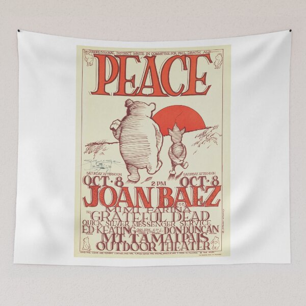 Item preview, Vintage 1966 concert for peace poster Joan Baez designed and sold by colliophoto.