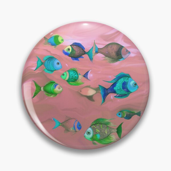 Item preview, Pink Beach Decor and Style - Boho Fish in Light Dusty Pink Ocean designed and sold by Beachy.