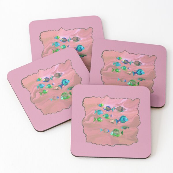 Item preview, Pink Beach Decor and Style - Boho Fish in Light Dusty Pink Ocean designed and sold by Beachy.