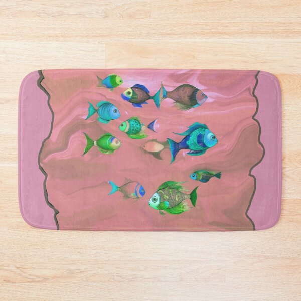 Item preview, Pink Beach Decor and Style - Boho Fish in Light Dusty Pink Ocean designed and sold by Beachy.