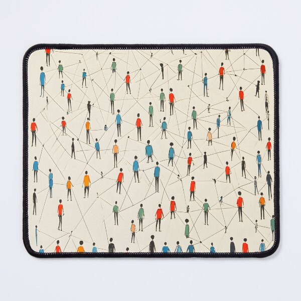 Item preview, Large group of simple people shapes connected by lines designed and sold by JsKpY.
