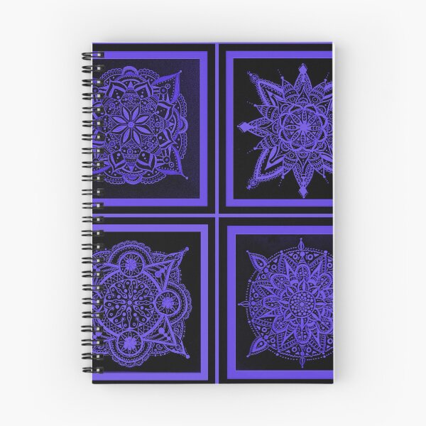 Artikelvorschau, Blau auf schwarzen Mandalas entworfen und verkauft von JWRocks.
