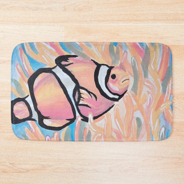 Item preview, Pastel Clownfish and Anemone watercolour painting print designed and sold by CreativelySophG.