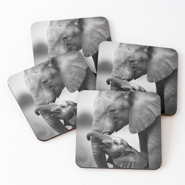 Item preview, Cute Mom & Baby Elephant, Vintage Animal Photo designed and sold by CheekyAnimalz.