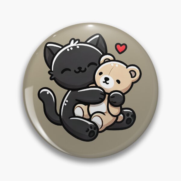 Item preview, Black Cat with Teddy Bear designed and sold by kitty-kingdom.