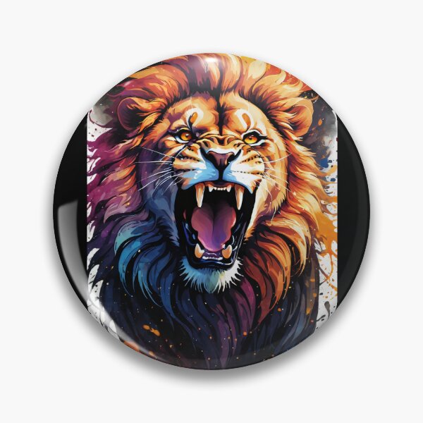 Item preview, Majestic Roaring Lion Ink Illustration designed and sold by ByteyCreatives.