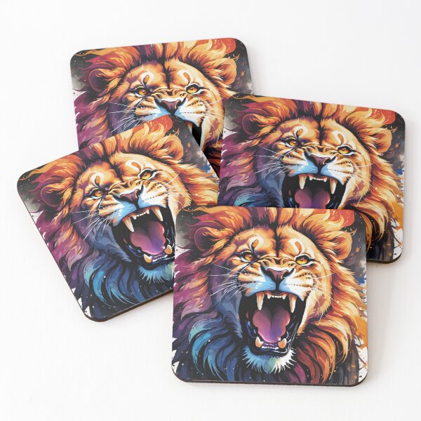 Item preview, Majestic Roaring Lion Ink Illustration designed and sold by ByteyCreatives.