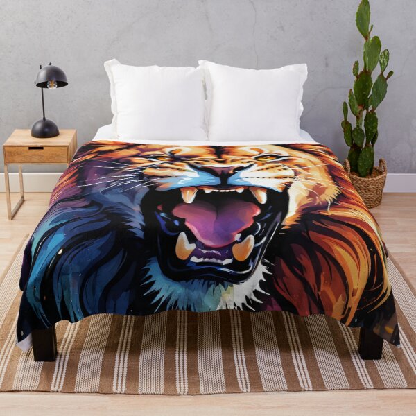Item preview, Majestic Roaring Lion Ink Illustration designed and sold by ByteyCreatives.