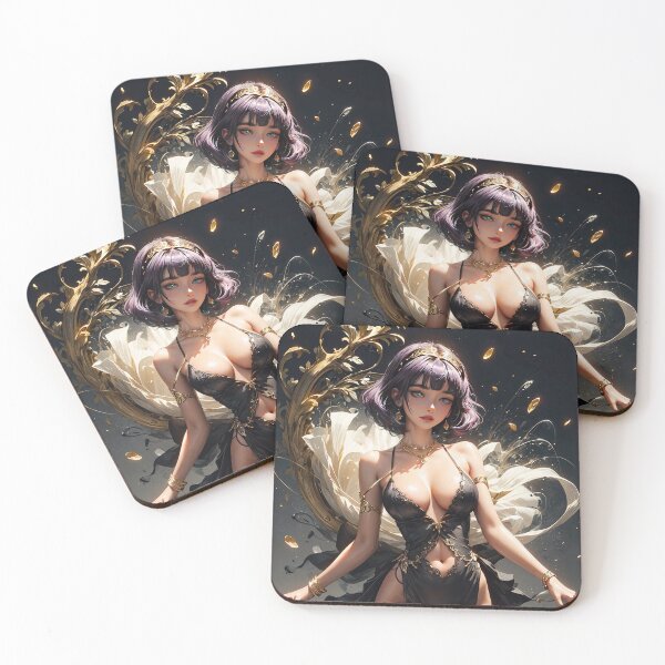 Item preview, In the black dress anime girl portrait art designed and sold by TheArtistOf2022.