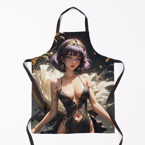 Item preview, In the black dress anime girl portrait art designed and sold by TheArtistOf2022.