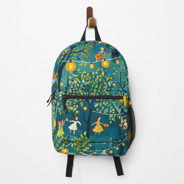 Item preview, Lively Outdoor Concerts with Dancing Figures Under String Lights in a Whimsical Park Setting designed and sold by PaintbrushPlace.