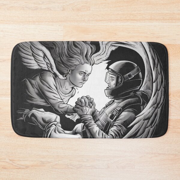Item preview, parachutist falling through the sky, holding hands with an angel designed and sold by Marsik1982.